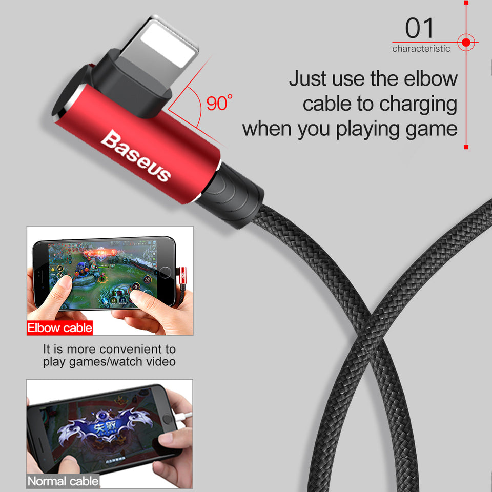 90 Degree Mobile USB Charging & Data Cable For iPhone