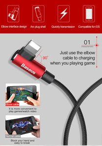 90 Degree Mobile USB Charging & Data Cable For iPhone