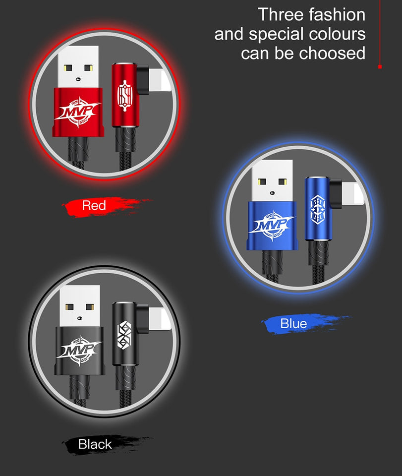 90 Degree Mobile USB Charging & Data Cable For iPhone