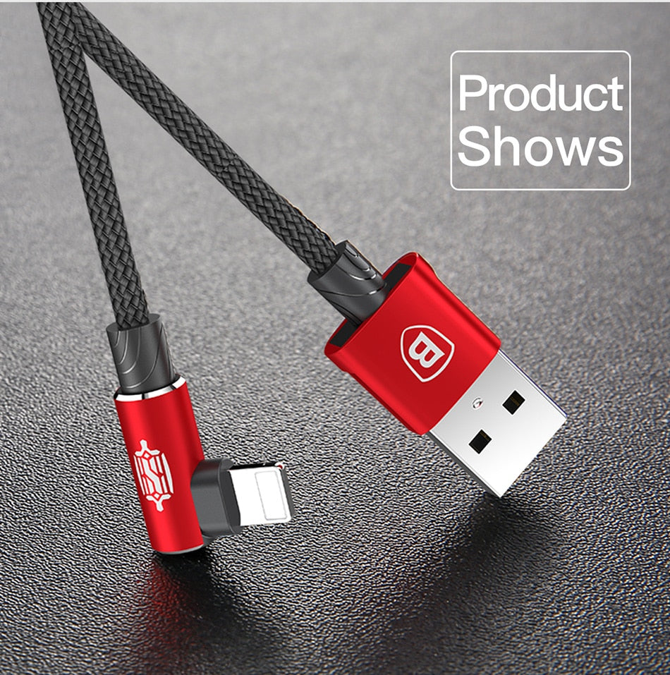 90 Degree Mobile USB Charging & Data Cable For iPhone