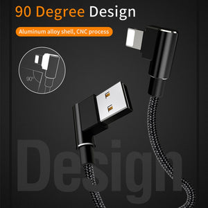 90 Degree USB Charging Data Cable for iPhone