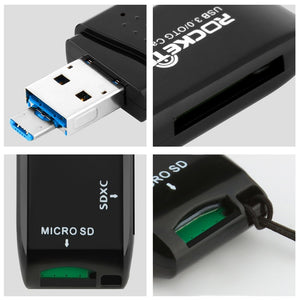 USB 3.0 2 in 1 memory otg phone card reader