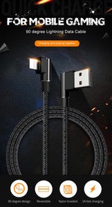 90 Degree USB Charging Data Cable for iPhone