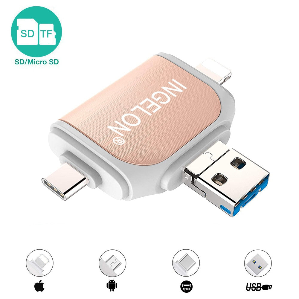 SD/Micro SD Card reader with USB & Micro USB Ports