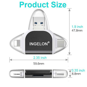 SD/Micro SD Card reader with USB & Micro USB Ports