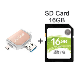 SD/Micro SD Card reader with USB & Micro USB Ports