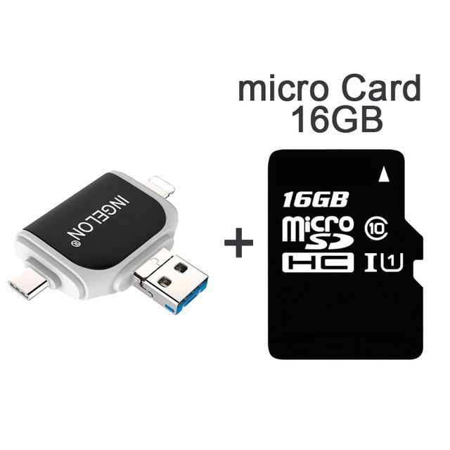 SD/Micro SD Card reader with USB & Micro USB Ports