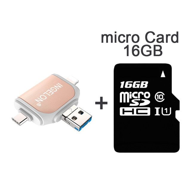 SD/Micro SD Card reader with USB & Micro USB Ports