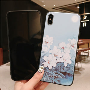 3D Emboss Flower Pattern Phone Case For iPhone