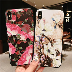 3D Emboss Flower Pattern Phone Case For iPhone