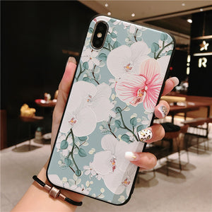 3D Emboss Flower Pattern Phone Case For iPhone