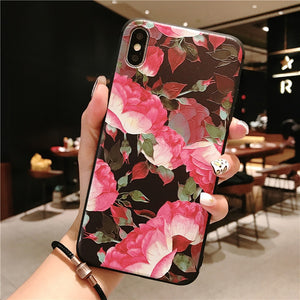 3D Emboss Flower Pattern Phone Case For iPhone