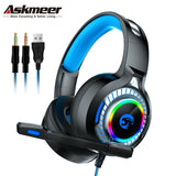 RGB LED Light Stereo Bass Gaming Headphones with Microphone