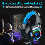 RGB LED Light Stereo Bass Gaming Headphones with Microphone