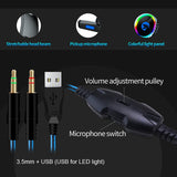 RGB LED Light Stereo Bass Gaming Headphones with Microphone