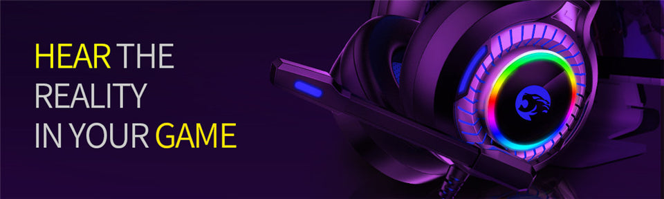 RGB LED Light Stereo Bass Gaming Headphones with Microphone