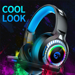 RGB LED Light Stereo Bass Gaming Headphones with Microphone