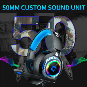 RGB LED Light Stereo Bass Gaming Headphones with Microphone