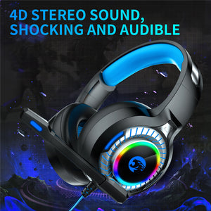 RGB LED Light Stereo Bass Gaming Headphones with Microphone