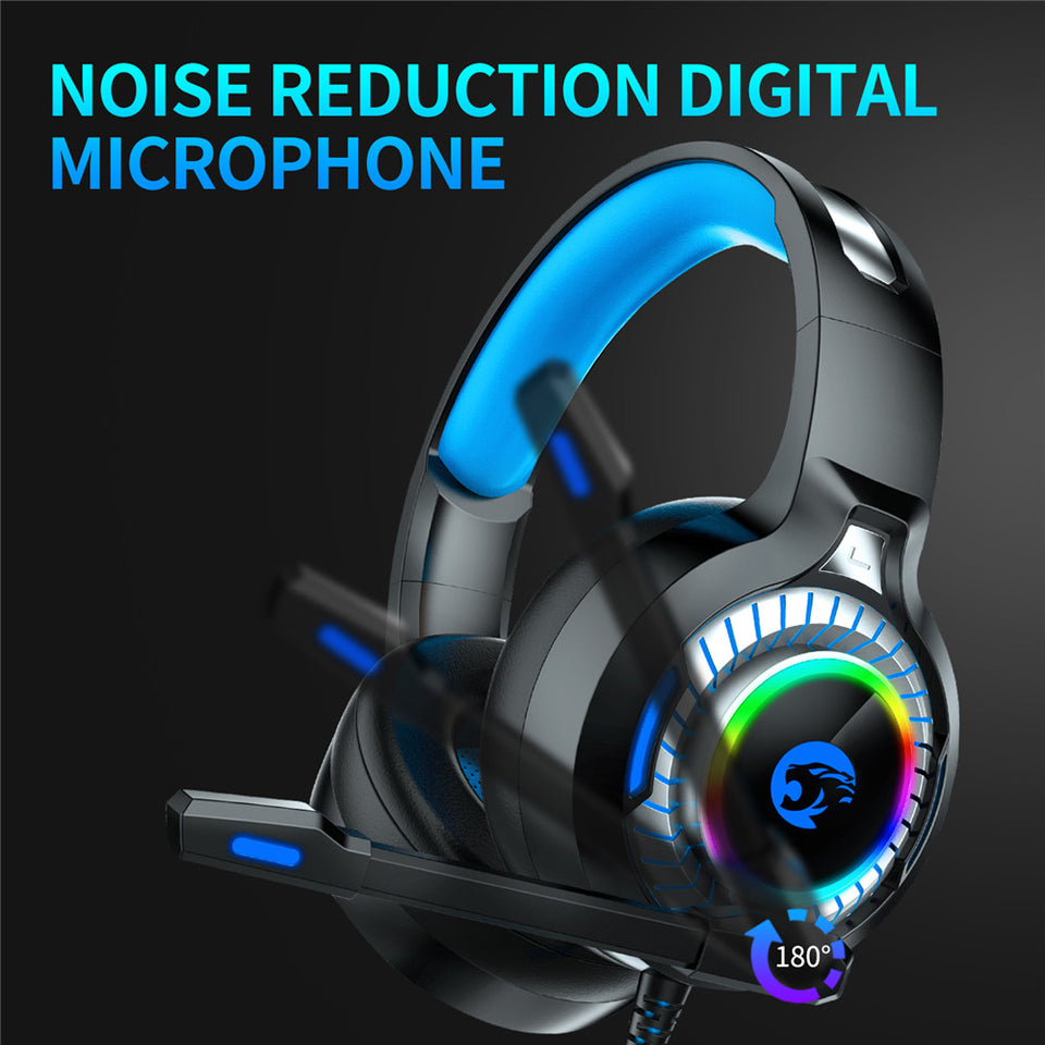 RGB LED Light Stereo Bass Gaming Headphones with Microphone