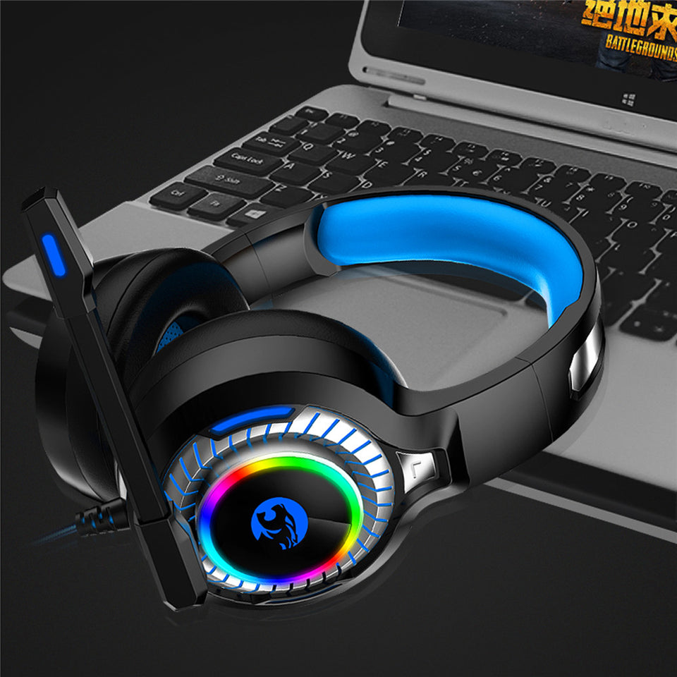 RGB LED Light Stereo Bass Gaming Headphones with Microphone