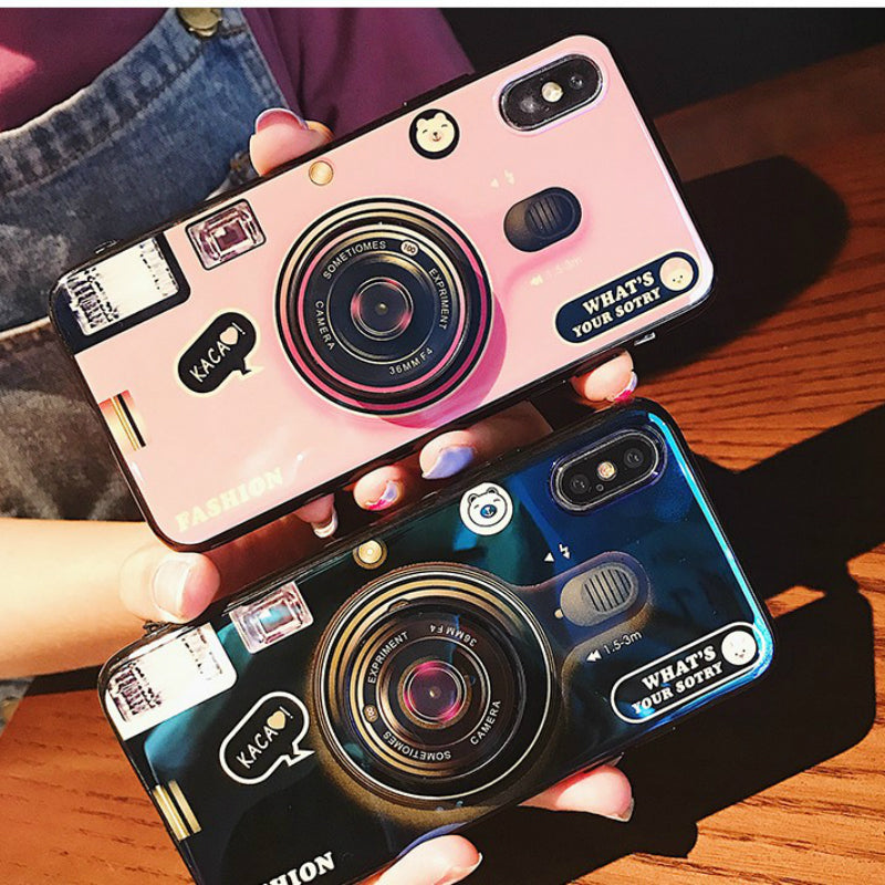 Luxury Cute Camera Phone Case With Holder For iPhone