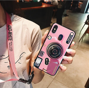 Luxury Cute Camera Phone Case With Holder For iPhone