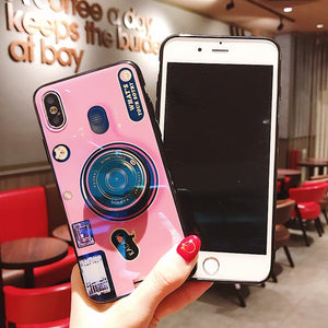 Luxury Cute Camera Phone Case With Holder For iPhone