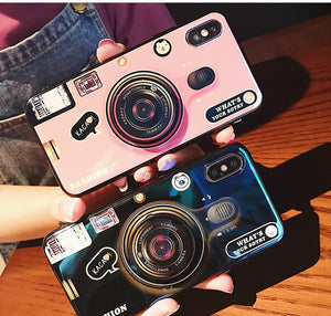 Luxury Cute Camera Phone Case With Holder For iPhone