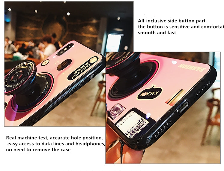 Luxury Cute Camera Phone Case With Holder For iPhone