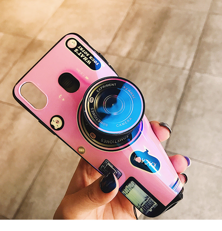 Luxury Cute Camera Phone Case With Holder For iPhone