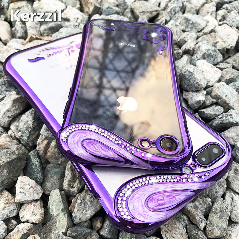 Silicone Diamond Clear Soft Phone Case For iPhone