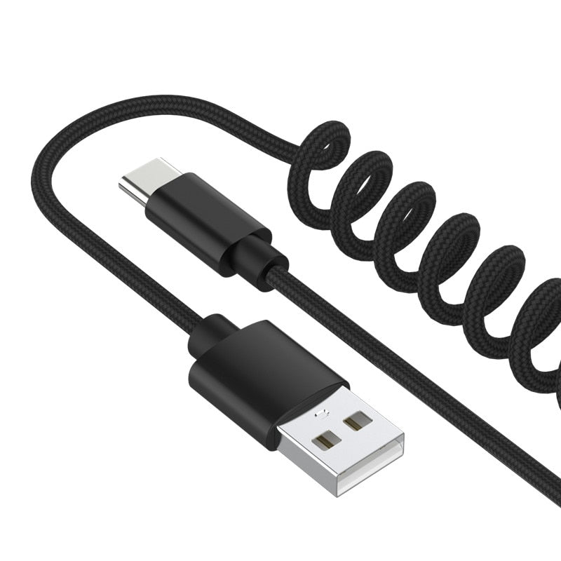 Nylon Type C, Micro USB & iphone Charging Charge Cable